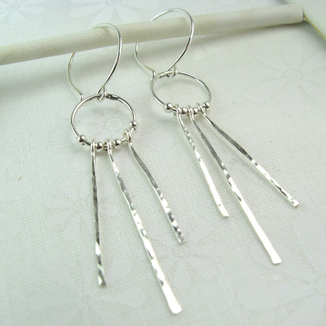 Authentic African Hand Made Cow Bone Fray Fishhook Earrings (Kenya