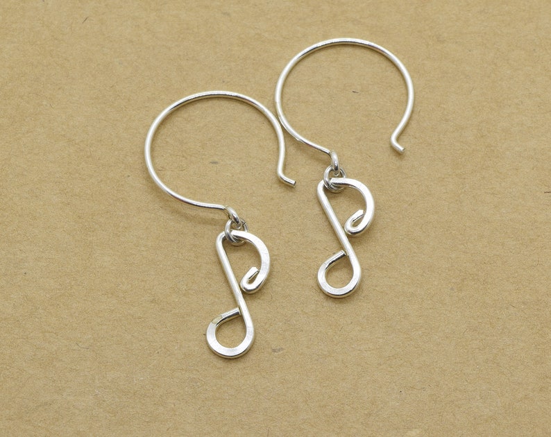 Melody Sterling Silver Music Note Earrings Musician Gift Etsy
