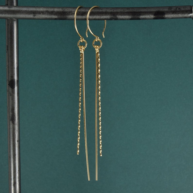 ICICLES GOLD EARRINGS Gold Filled Earrings Long Earrings Dangle Earrings Minimalist Earrings Straight Earrings