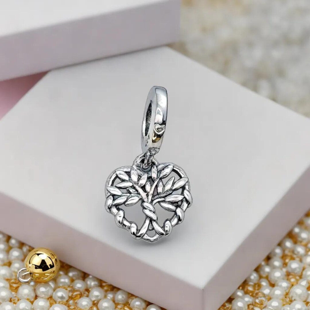 Heart Family Tree Dangle Charm, Popular and Unique Silver Family ...