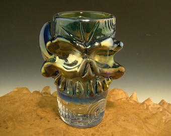 Skull Shot Glass Handgeblazen geil gevlamd bargerei glaswerk van Eli Mazet