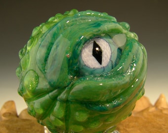 1,7" Marble MONSTER Eye Glass Eyeball Lampwork Art Orb curiosa van Mazet