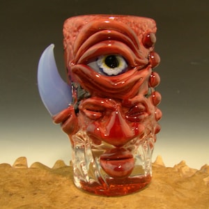 3rd Eye Shot Glass Hand blown Flameworked boro glass Barware Glassware Bartender gift