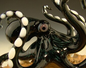 5.5" Glass Octopus Sculpture ( Ready to Ship ) figurine Aquarium Nautical Home Art Curio by Chris Upp Made to Order