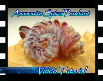 Video Tutorial: Learn how to make an Ammonite Shell Pendant with flameworked ( lampworked ) Borosilicate glass by Kenny Talamas