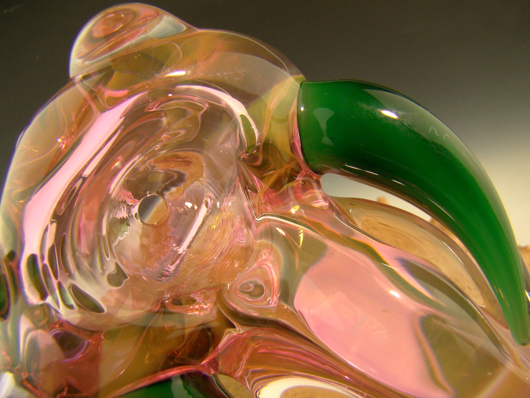 Heady Glass Pipe Alien Spiked Spoon by Redbone smoking pipe Purple Green Glass gift (ready to Ship)