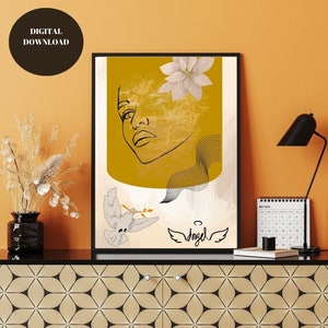 Boho Woman Print: Abstract Portrait, Freedom Art (Digital Download)