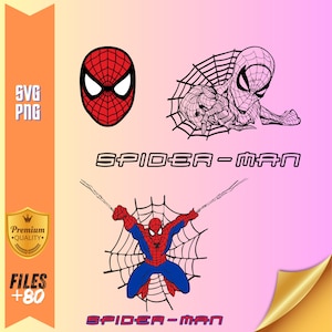 Spiderman Alphabet & Number Cut Files - Superhero Theme for Cricut Projects, Instant Download,silhouettes