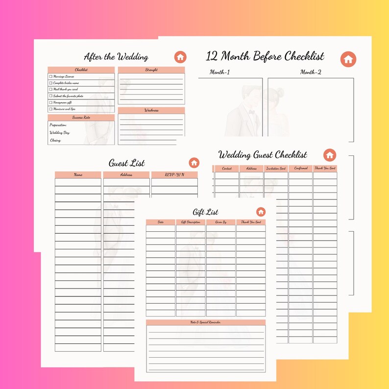 Editable Digital Wedding Planner for iPad | Canva Template ...