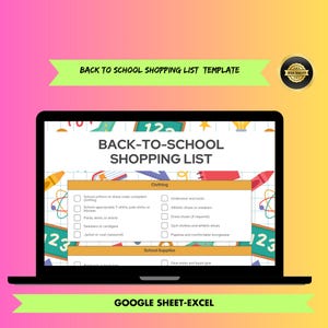 Back to School Shopping List Canva Template | Editable Checklist | Clothing, Supplies, Tech, Hygiene | Printable & Reusable PDF