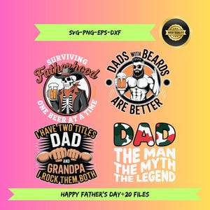 Father’s Day SVG Bundle | Funny Dad Quotes | sublimation Design | T-Shirt, Tote Bag, Cap, Sweatshirt Designs | Cricut & silhouette Files