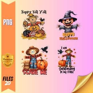 Halloween Scarecrow sublimation Bundle, Circuit Files, Digital Files, PNG Halloween Pumpkin, 20 PNG Files,Scarecrow PNG