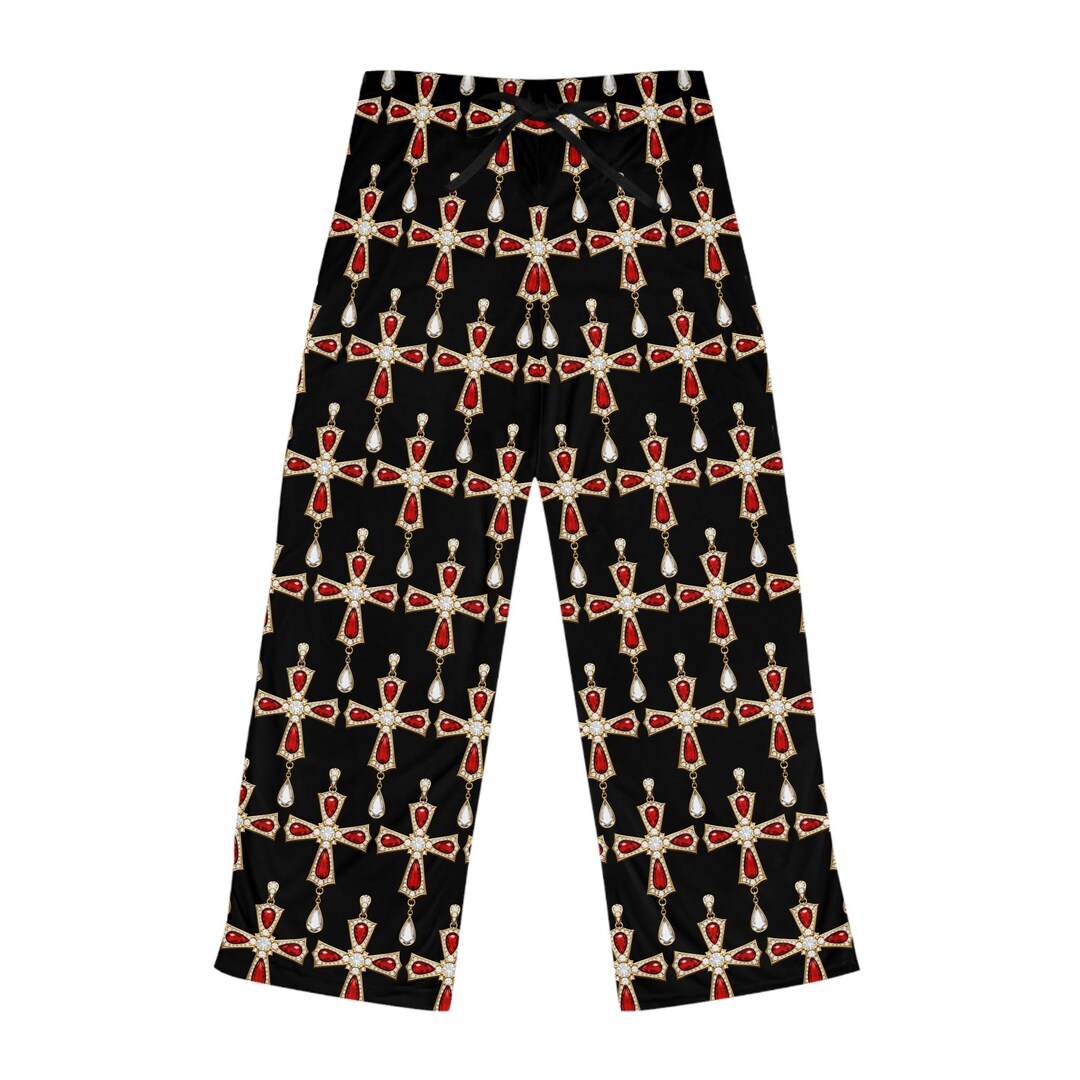 Red Cross Pattern Printable Red Cross Pattern Pajama Pants | All-over Print - Etsy