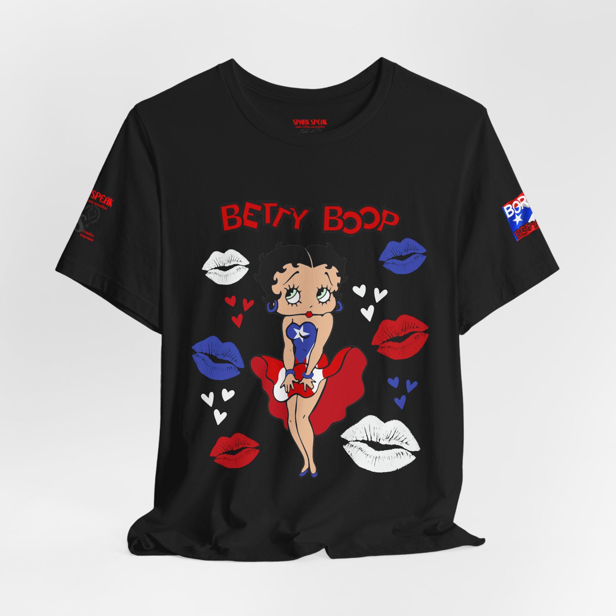 Puerto Rican Betty Boop Hearts and Kisses T-shirt | Boricua Pop 
