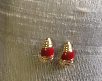 Boucles d’oreilles GOLD RED POST vintage