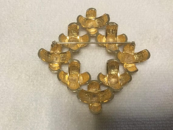 large Signed CASTLECLIFF Pin Brooch Criss Cross x… - image 11