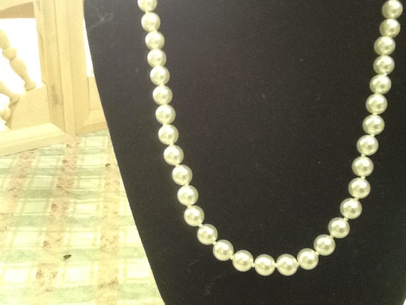 KNOTTED PEARL CHOKER necklace vintage - image 1