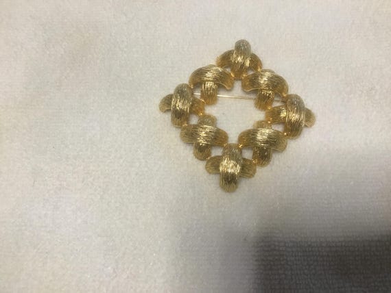 large Signed CASTLECLIFF Pin Brooch Criss Cross x… - image 8