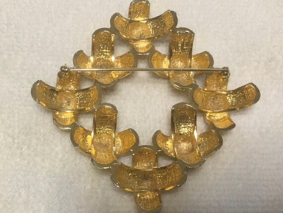 large Signed CASTLECLIFF Pin Brooch Criss Cross x… - image 10