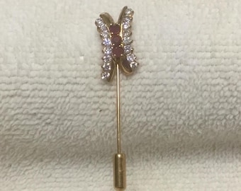 Rhinestone butterfly stick pin