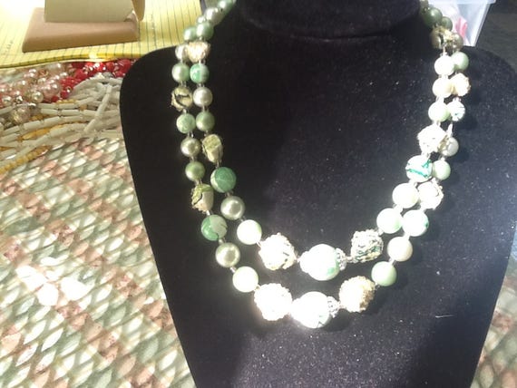 BEAUTIFUL AQUA BEAD choker vintage - image 3