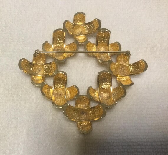 large Signed CASTLECLIFF Pin Brooch Criss Cross x… - image 3