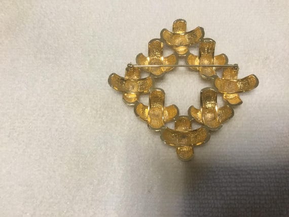 large Signed CASTLECLIFF Pin Brooch Criss Cross x… - image 7