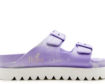thies 1856 ® Ecofoam Platform Sandal Two-Tone vegan white lavender (W)