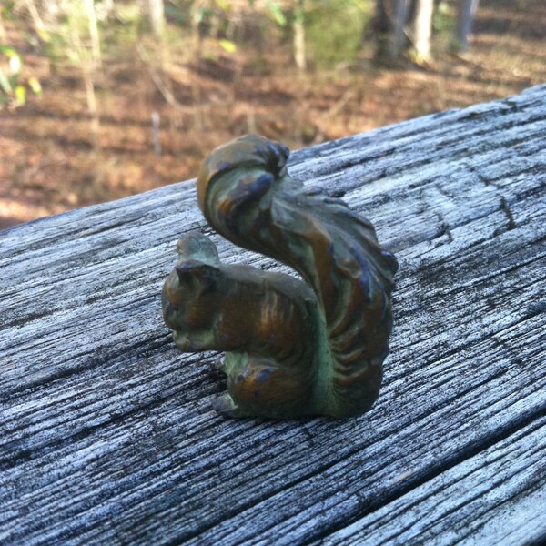 Vintage Brass SQUIRREL 2 inch nice patina
