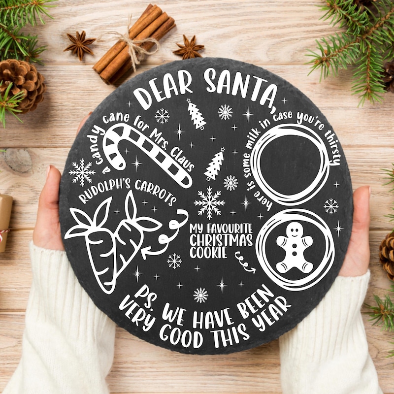 Santa Cookie Plate Svg - Etsy