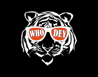 Who Dey Tiger Svg Png , Who Dey Svg , Tiger Svg , Tiger Clipart , Bengals Svg , Cricut Svg , Digital Download , Instant Download