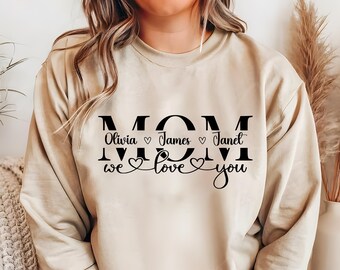 Mom SVG, Mother's Day Gift SVG, Mom Split Name Frame Svg, Mom Cut File, Mom Outline, Mom Shirt Png, Mom Monogram Cricut, Digital Download