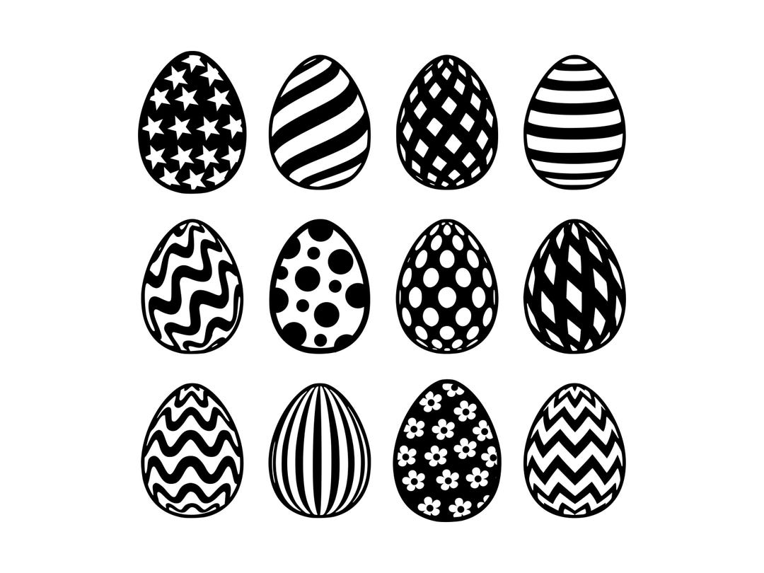 12 Easter Egg Bundle SVG Files | Easter 2025 Cut Files | Easter Egg ...