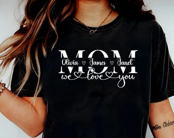 Mom SVG, Mother's Day Gift SVG, Mom Split Name Frame Svg, Mom Cut File, Mom Outline, Mom Shirt Png, Mom Monogram Cricut Dxf Instant Download