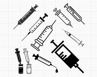 10 SYRINGE SVG Bundle Needle CRICUT Equipment Cut File Syringe Svg Hospital Bundle Medical Clipart Healthcare Svg Doctor Svg Png Dxf Eps Jpg