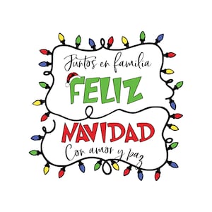 Feliz Navidad 2024 svg, Spanish Christmas SVG, Spanish SVG Cut and Vector Files for Cricut, Luces de Navidad svg, Navidad Svg Sayings Png