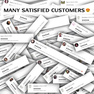 May include: A collage of customer reviews with five-star ratings and positive comments about the quality and service of a product. The reviews are from various customers and highlight the satisfaction with the product. The text "MANY SATISFIED CUSTOMERS" is displayed at the top of the image.