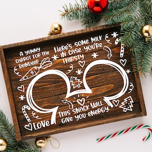 Dear Santa Tray Svg Bundle, Santa Tray SVG, Christmas Tray svg, Santa Plate svg , Cookies for santa, Santa Tray svg round board laser file