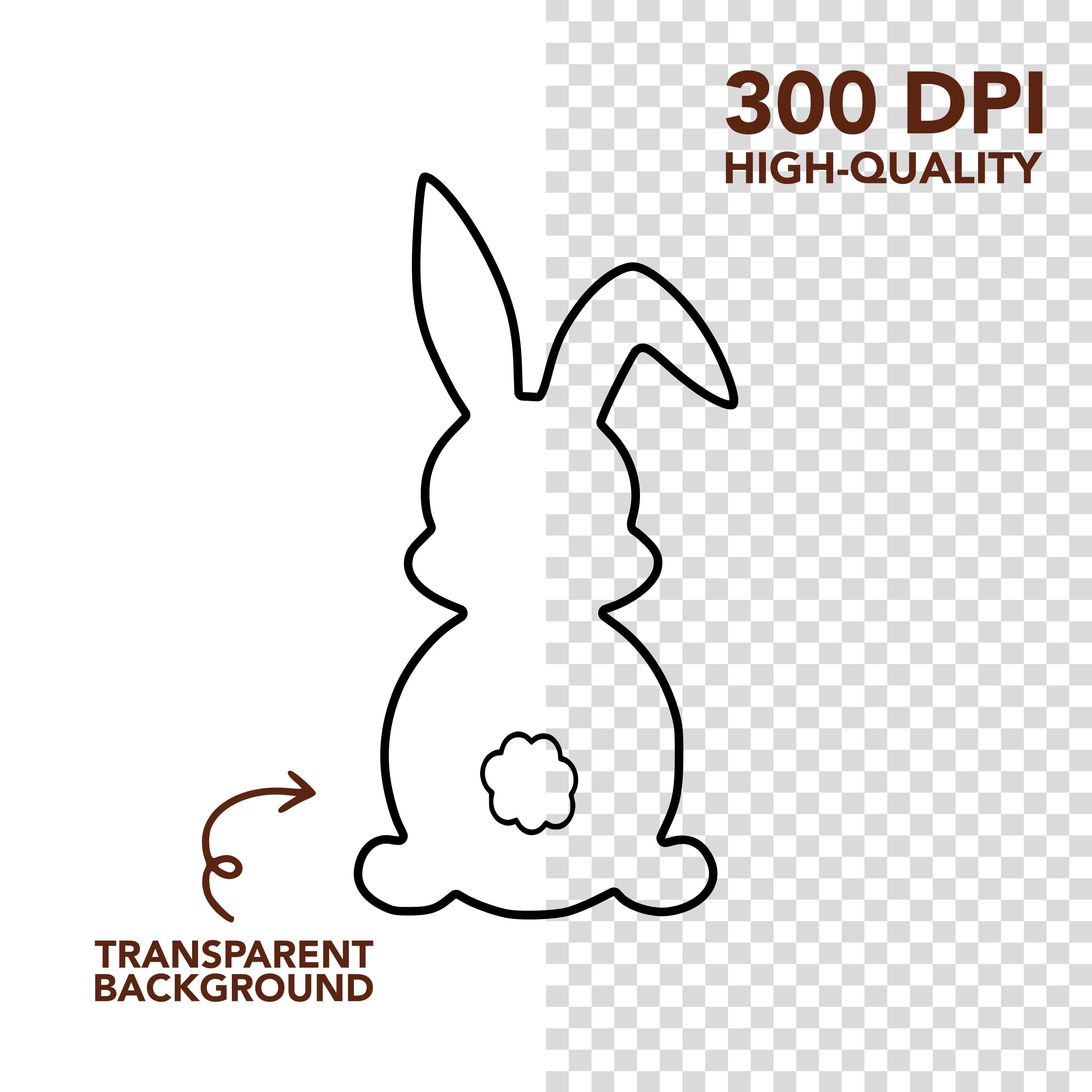 Easter Bunny Outline SVG Bundle, Bunny Silhouette Shape Set, Rabbit ...