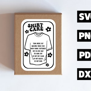 READY TO PRINT Clothing Washing Instructions, Shirt Care Card, Apparel Care Instructions Card, Instant Download Png Pdf, Digital Download
