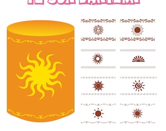 72 Sun Lantern Svg Bundle, Princess Sun Svg, Tangled Lantern, Hanging Paper Lantern, Floating Paper Lantern, DIY, Instant Digital Download