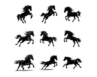 Horse svg, Horse head svg, Horse Silhouette, Horse Heart Svg, Horseshoe SVG, Animal Svg, riding svg, cutting files for cricut silhouette dxf