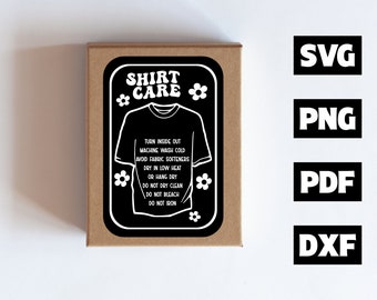 Shirt Care Card SVG Bundle, Care Instruction Card Svg, Cricut File, Silhouette File, PNG, Washing Svg, Washing Instructions Svg, Printable