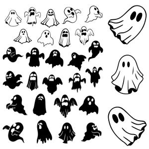 GHOST SVG, Bundle, Halloween svg, Ghost Clipart, Cute ghost cut files, Halloween ghost Design Clipart, Svg, Dxf, Eps, PNG, Digital Download