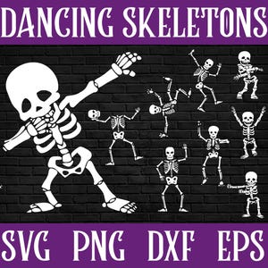 Dancing Skeletons Svg, Funny Dance, halloween Design, Eps, Dxf, SVG, PNG, Cricut, Bundle, Shirt, Gifts, Sublimation, Digital Download