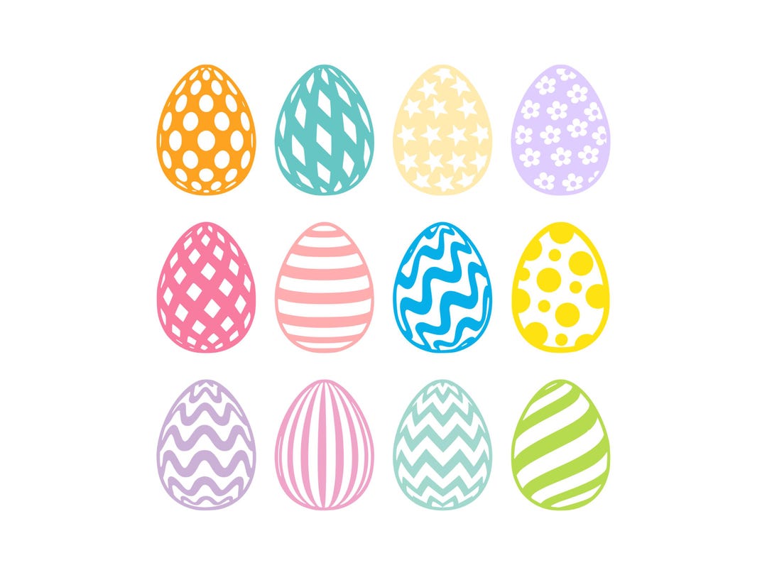 12 Easter Egg Bundle SVG Files | Easter 2025 Cut Files | Easter Egg ...