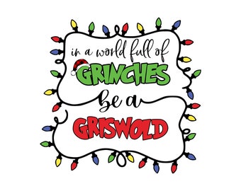 Griswold PNG, In A World Full Of Grinches Be A Griswold PNG, Sublimation Print, Digital File, Christmas Lights, Gift Tshirt Digital Download