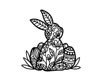 Plotter file Easter SVG rabbit spring blocks papercut spring Easter bunny plotter file Cricut Cameo Brother Silhouette Easter decoration Dxf