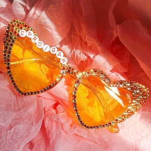 concert outfit,Tour inspired Sunglasses,bedazzled sunglasses,bejeweled concert,Personalized Heart Shaped Sunglasses,Party Favors,style