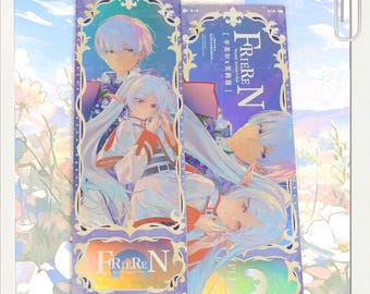 Frieren: Beyond Journey's End Set da collezione - Biglietto laser e distintivo Shikishi Frieren - Regalo omaggio per i fan